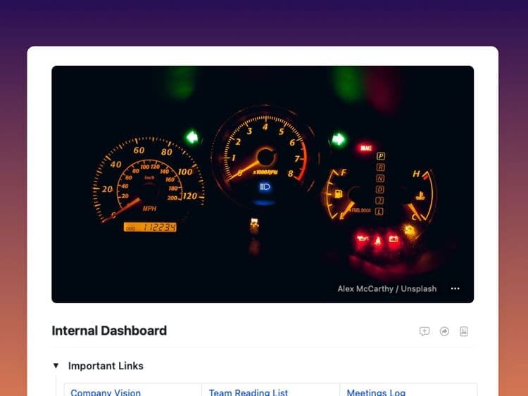 free Internal Dashboard Template 