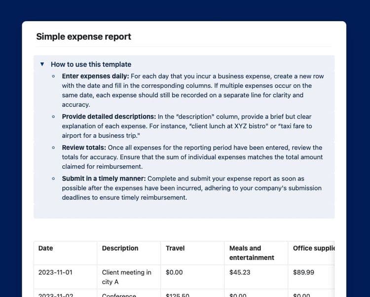 Simple expense report in Craft