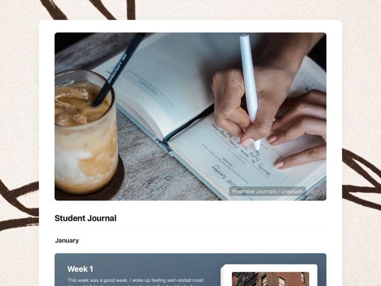 Craft Free Template: Free journal template