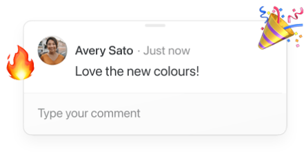 A comment on a Craft doc where Avery Santo is saying "Love the new colors"