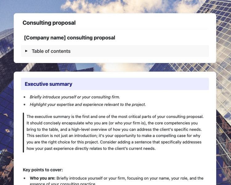 Craft Free Template: Consulting proposal in Craft