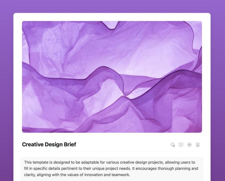 Creative Design Brief templates in Craft