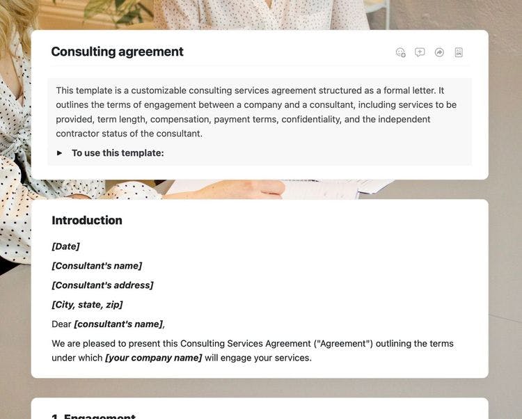 Craft Free Template: consulting agreement in craft
