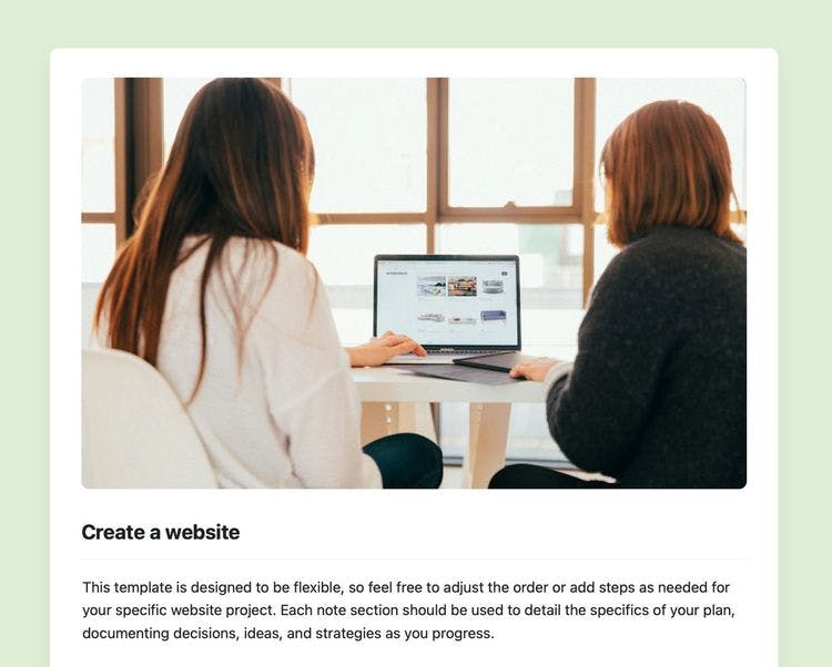 Craft Free Template: Create a website in craft