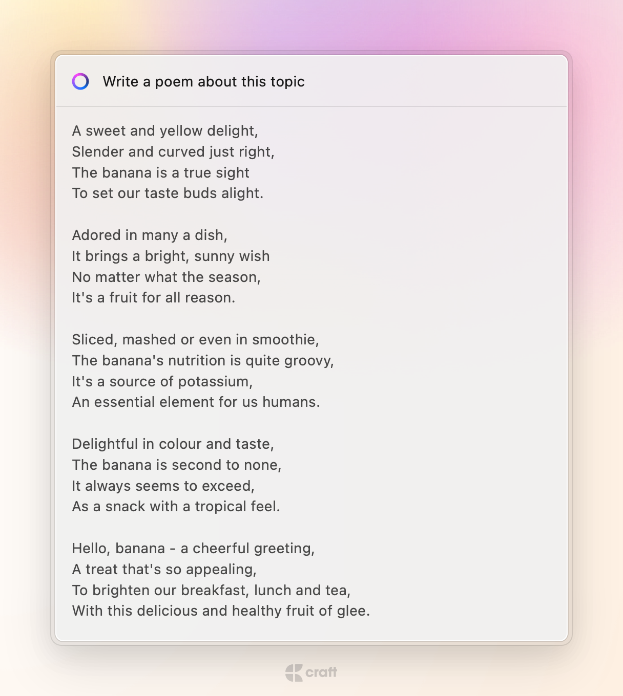 Ode to Bananas